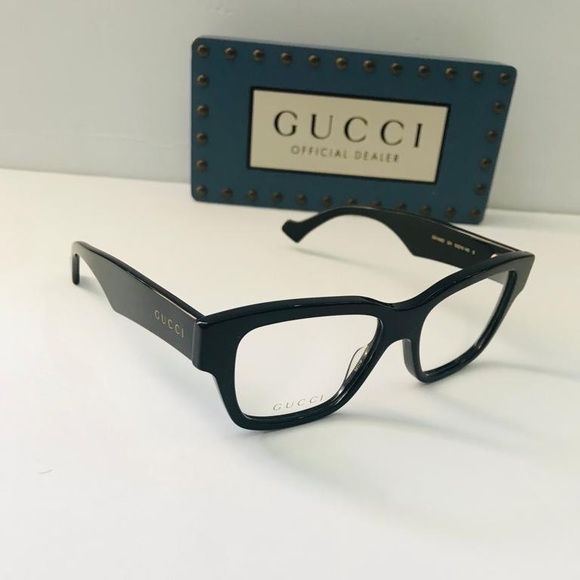 GUCCI GG1428O 001 square Gucci optical comes in a shiny black frame. - Picture 8 of 15